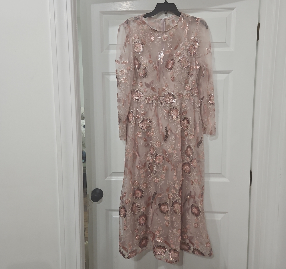 Elegant Floral Embroidered Dress Mac Duggal NwT